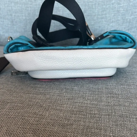 Coach Court Belt bag pink blue white nylon leather amazing condition! - Picture 10 of 13
